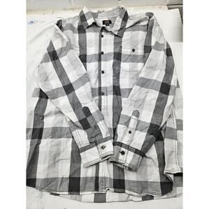 Lee Black And White Button Up Plaid Long Sleeve Shirt Mens Xl